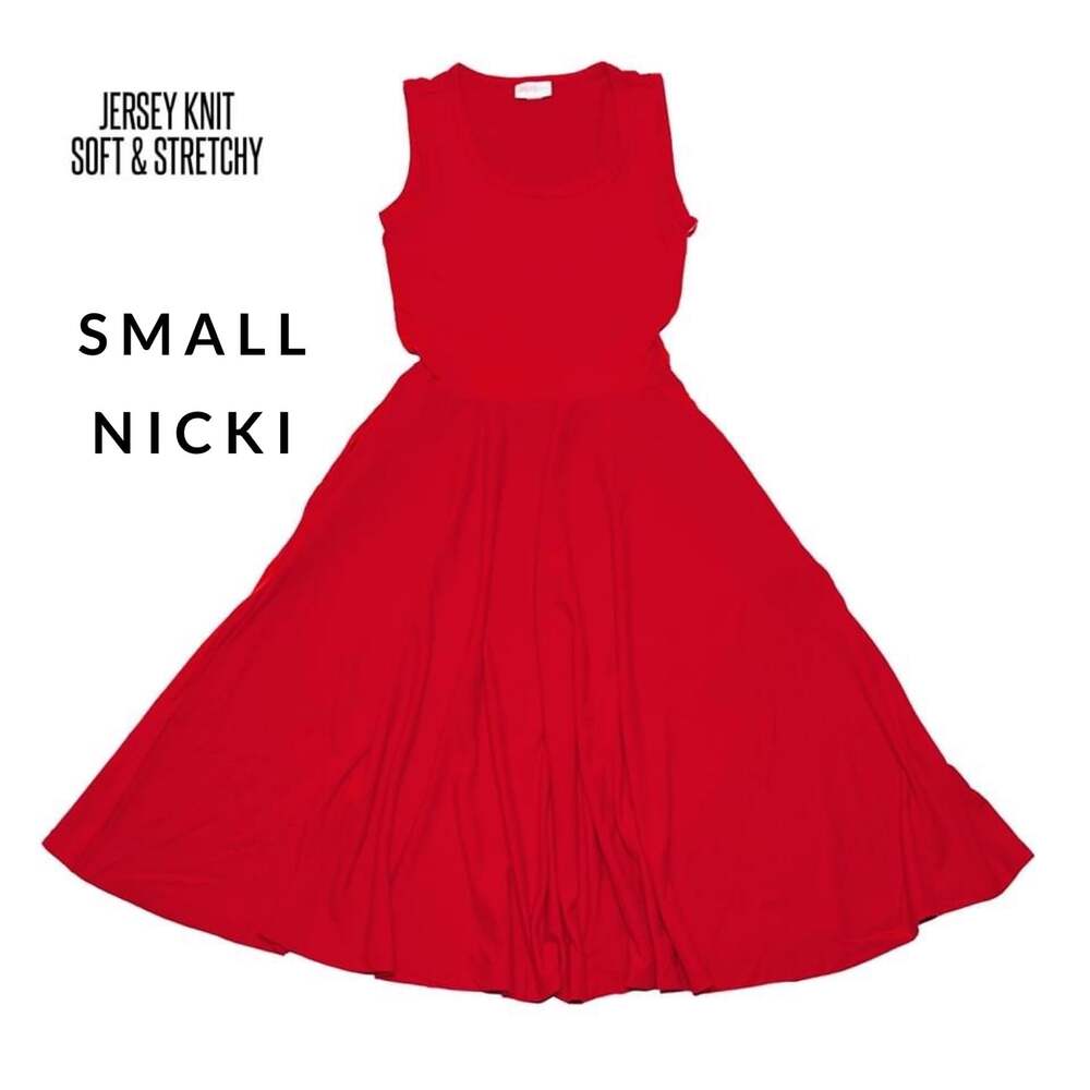 LuLaRoe Nicki Sleeveless Jersey Knit Swing Dress